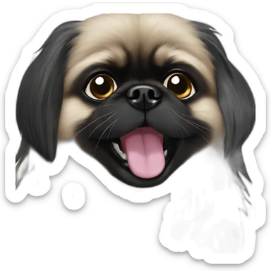 Black face Pekingese sticker