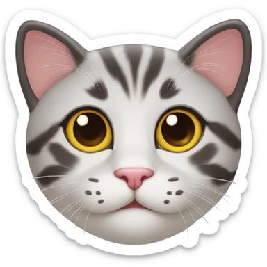 1 cute silly cat sticker