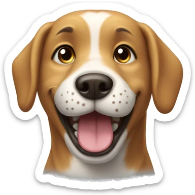 dog making a happy face sticker