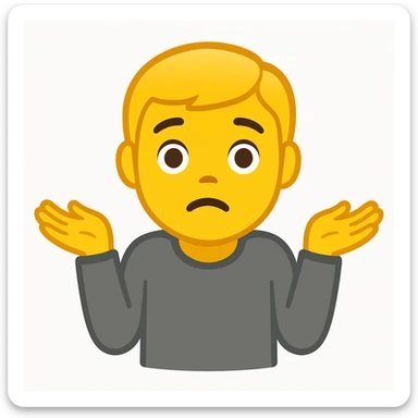 yellow boy grey shirt shrugging emoji google style sticker