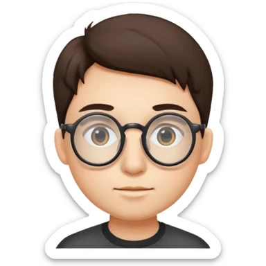 yuvarlak gözlüklü insan sticker