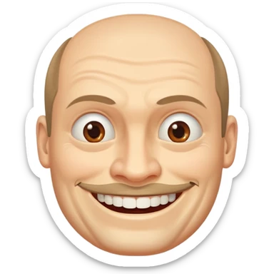 big  square-faced russian man thick jawed smiling sticker