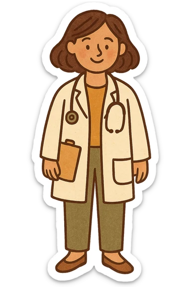 A full body of a modern day female doctor sticker