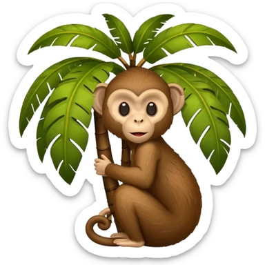 coconut tree with a monkey sticker