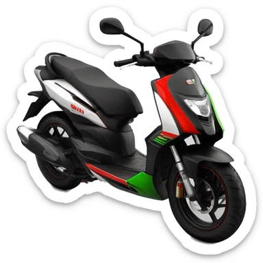Black and red and a litle bit of green aprilia sr 50 replica 50cc sticker