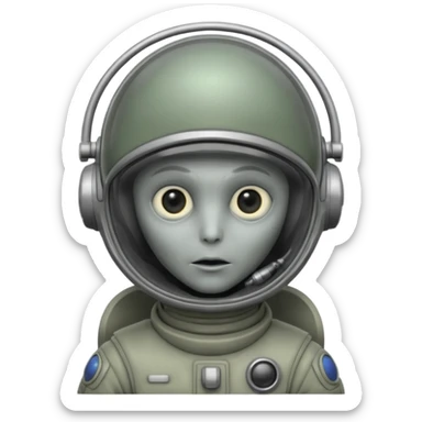 Alein pilot with antenna head  sticker