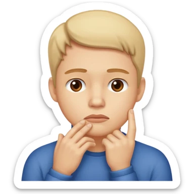 Persona indecisa rascándose la barbilla. sticker