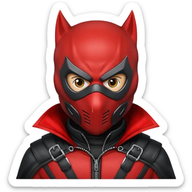 red hood with mask sticker