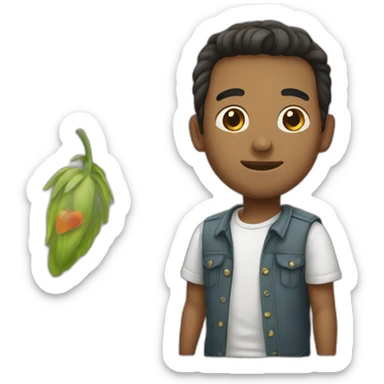 un chico con perilla sticker