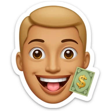 create happy smile with money tongue like 🤑  sticker