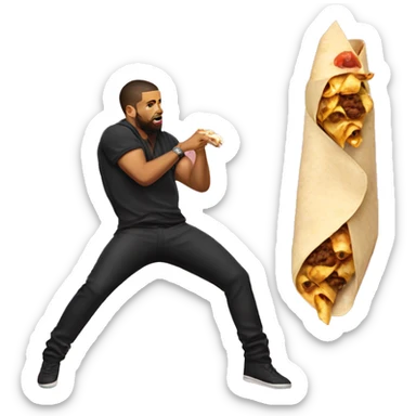 Pole dancer eating a burrito and the pole dancer is drake  sticker