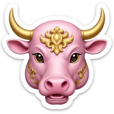Light pink and gold bull sticker