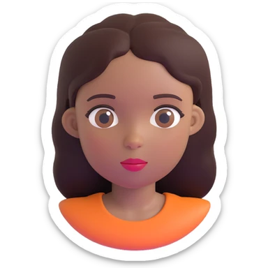 Black girl with fair skin, round face, and straight hair sticker