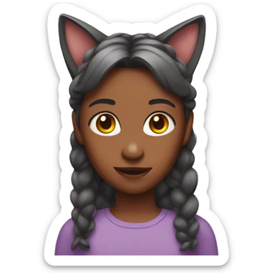 Girl with cat ears  sticker
