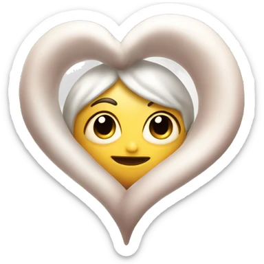 A sweet little heart with eyes, it is bubbling and twirling in its handkerchief sticker