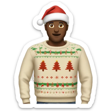 beige christmas sweater sticker