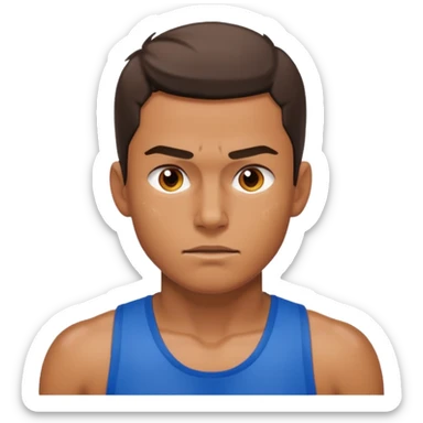 young man sweaty after training sticker