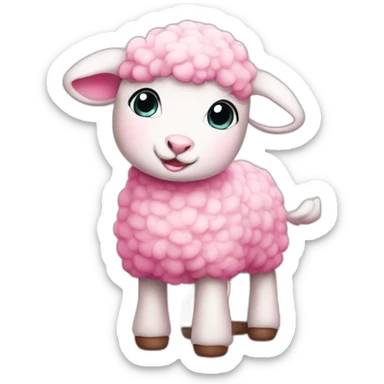 cute pink lamb sticker