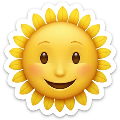 a sunshine emoji with a happy face sticker