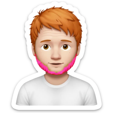 Ed Sheeran wear white shirt sticker