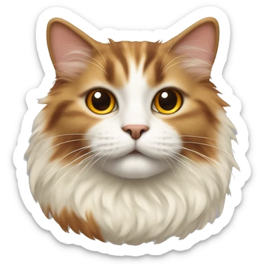 fluffy cat with orange, brown and cream hai sticker