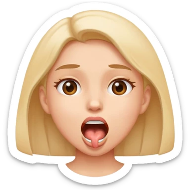 Girl opening her mouth sticker