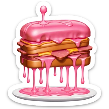  SPAM meat melted pink dripping sauce neo classical statue sticker