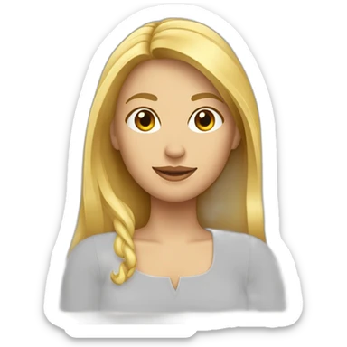 Mujer rubia  con celular iPhone  sticker