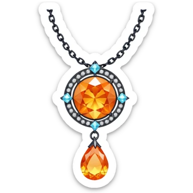 fantasy-magic-orange-necklace-diamonds sticker