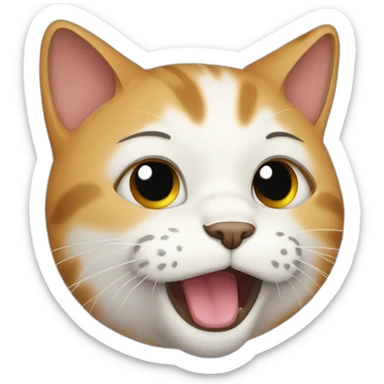 cat crying agressively sticker