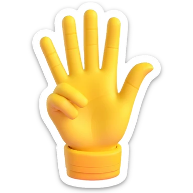 yellow hand making the 'OK' gesture with a bandage on the finger, 3D emoji style sticker