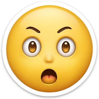 Funny Simple Round Yellow Shocked Face Emoji Expression  sticker