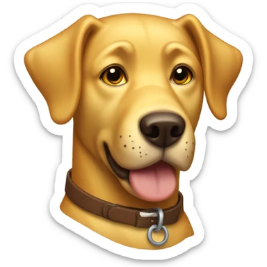 Yellow dog with brown collar sticker