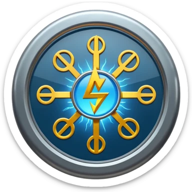 create a logo for company named Noor Electro mechanical Works LLC UAE with electricity symbol in center and mechanical symbols outer sticker