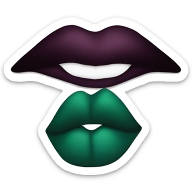 Lips of a dark emerald color in the form of a kiss sticker