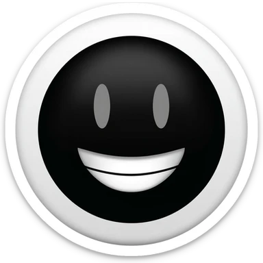 Circle white smiling black face sticker