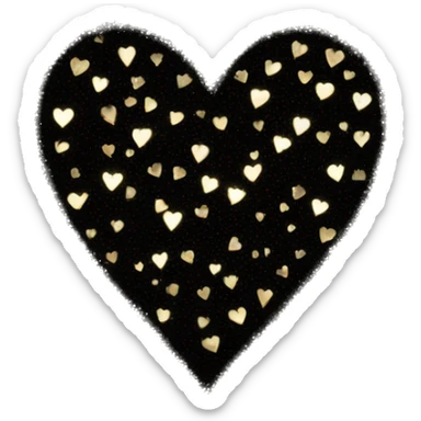 Black sparkling heart sticker