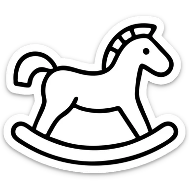 A traditional wooden rocking horse toy for children sticker