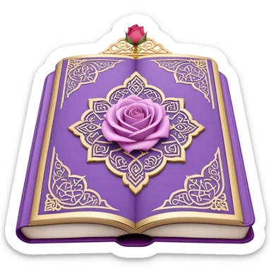 Light purple Quran with rose  sticker