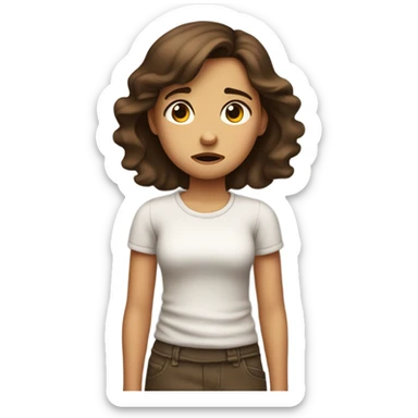 Mad 9 year old girl with brown hair  sticker