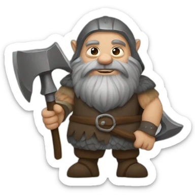 Medieval dwarf with axe sticker