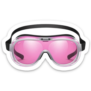 protective goggles with pink polarized lenses, adjustable headband sticker