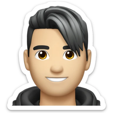 Bill Kaulitz black hair down automatic sticker