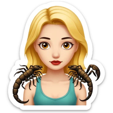 Girl with tattoo, Scorpion zodiac sign. sticker