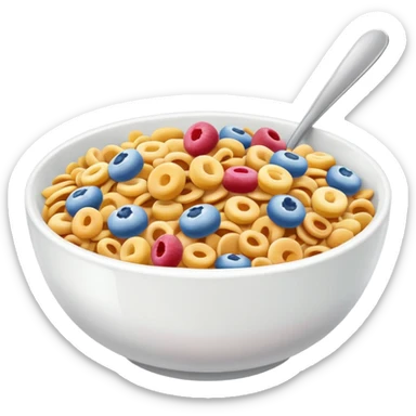 a bowl of cereal, simple, clear sticker
