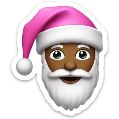 Santa with a pink hat  sticker