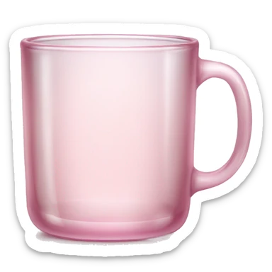 Light pink transparent glass mug realistic sticker