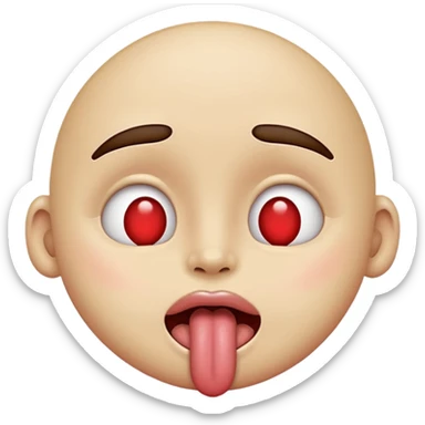 heart eyes tongue sticking out sticker