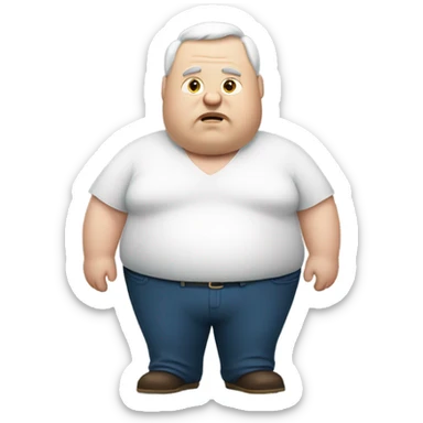 Create emoji of fat man white skin sticker