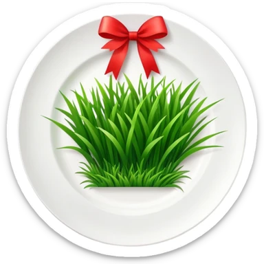 Samani is a symbol of nowruz. It is grass on plate with red ribbon. sticker